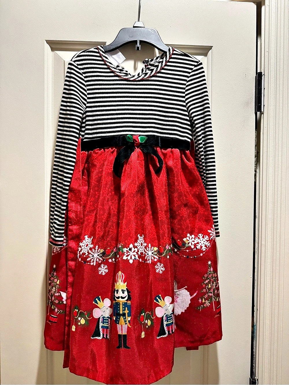Iris & Ivy Kids' Nutcracker Stripe Long Sleeve Party Dress Girls Size 6
